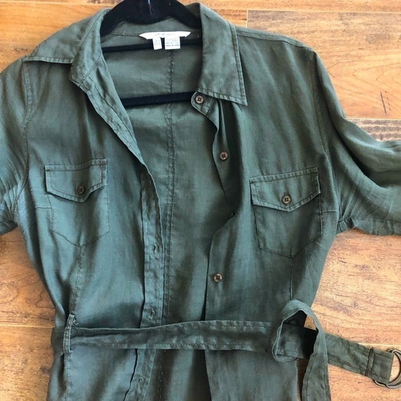 zara Blouse Olive Green Long Sleeve - Picture 2 of 12